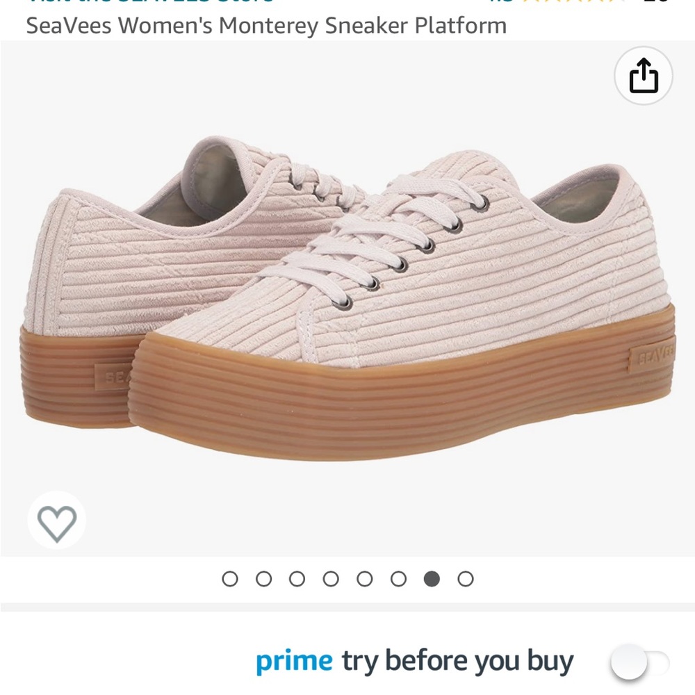 Monterey Platform Sneakers Seavees Retro, EUC Wide Corduroy